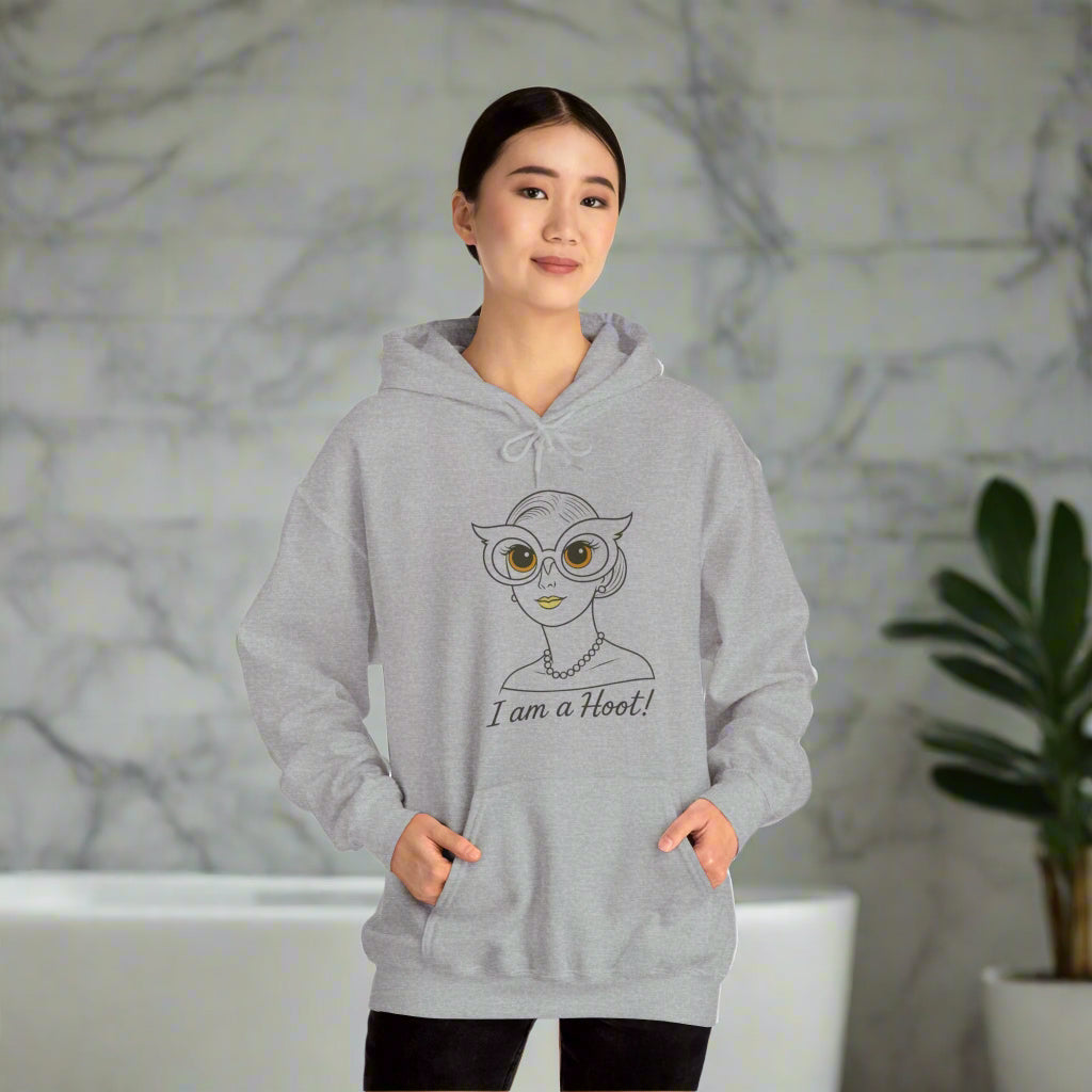 I Am a Hoot Hoodie | Funny Retro Owl Glasses Sweatshirt | Cozy Graphic Hoodie for Book Lovers and Teachers Feel Good