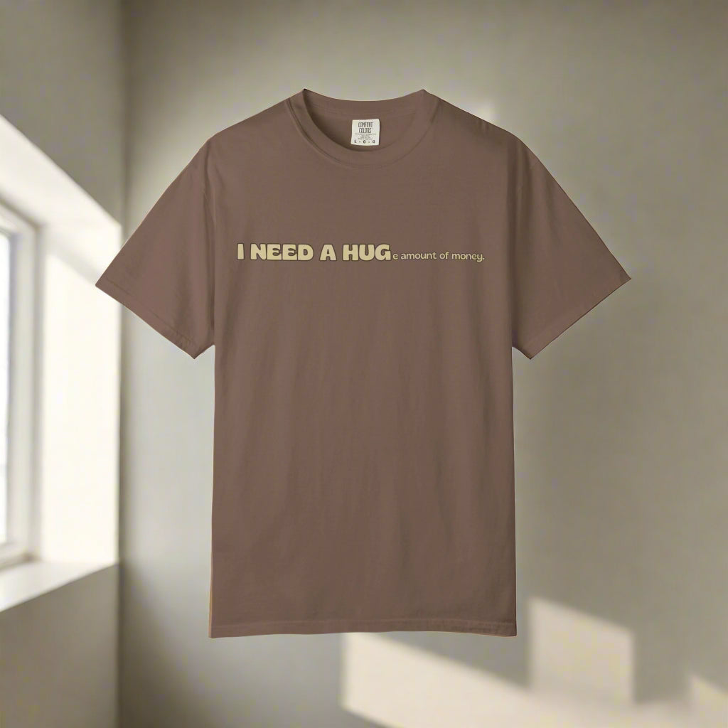 Hugs & Money, Funny T-shirt for adults, Sarcastic Graphic Tee, Perfect Gift for Hustlers & Introverts, Feel Good Tee