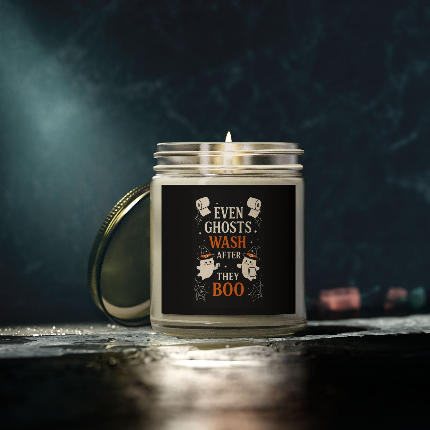 Even Ghosts Wash After They Boo Halloween Candle, Funny Bathroom Candle, Spooky Cute Ghost Decor, Toilet Humor, Gift, Spooky Smelly Fun