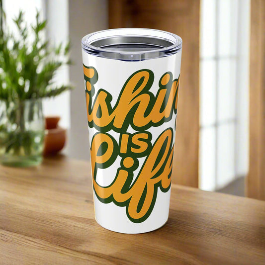 Fishing is Life Tumbler 20oz | Perfect for Outdoors, Sport Fishing, Summer Themes, Unique Gift for Fishing Lovers, Durable Travel Mug