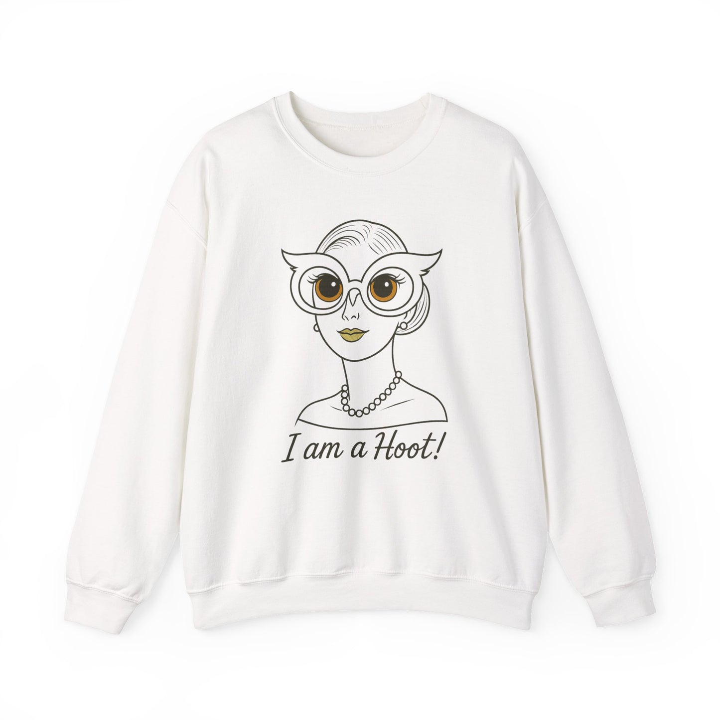 I Am a Hoot Sweatshirt | Funny Retro Owl Glasses Crewneck | Quirky Gift for Book Lovers, Teachers, Friends Feel Good