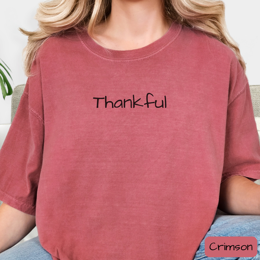 Minimal Thankful Shirt, Simple Thanksgiving Graphic Tee, Trending T-Shirt