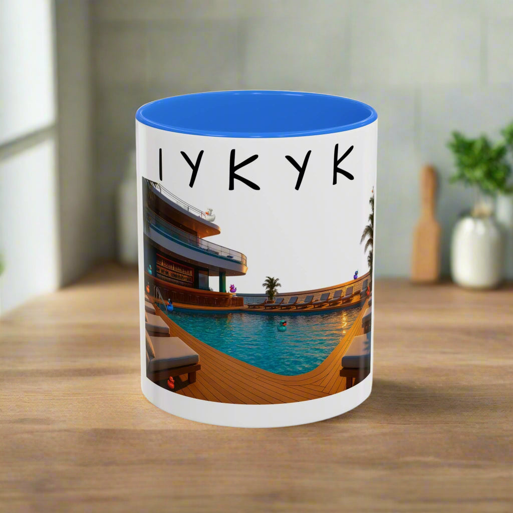 IYKYK Hidden Ducks Cruise Mug, Pool Deck, Funny Conversation Starter Coffee Cup for Cruise Fans Colorful Mugs (11oz, 15oz)