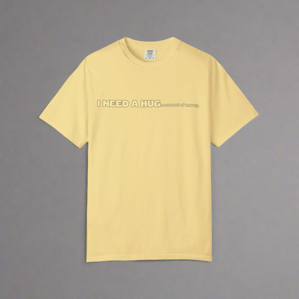 Hugs & Money, Funny T-shirt for adults, Sarcastic Graphic Tee, Perfect Gift for Hustlers & Introverts, Feel Good Tee