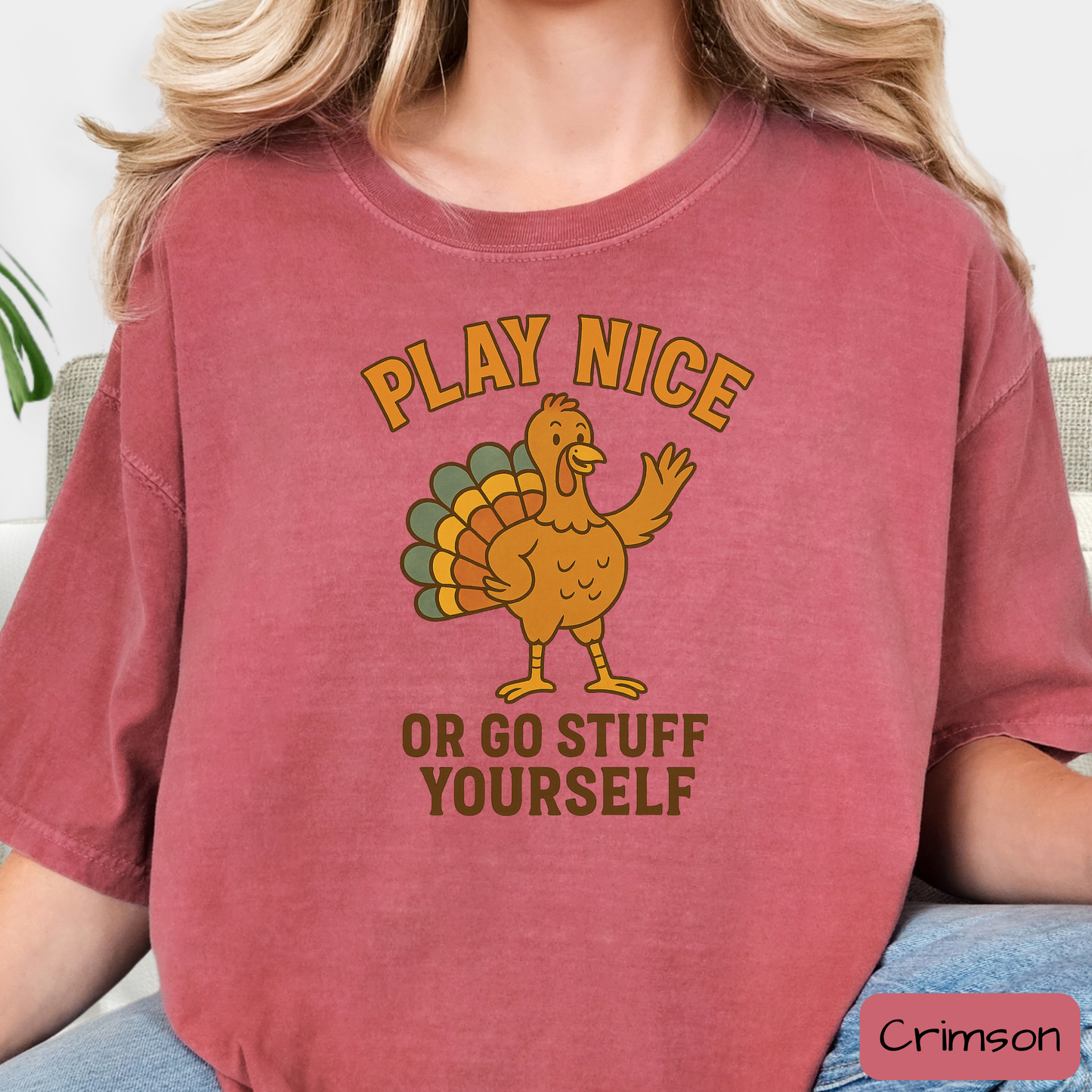 Play Nice Or Go Stuff Yourself Shirt – Funny Thanksgiving Tee for Adults, Trending T-Shirt
