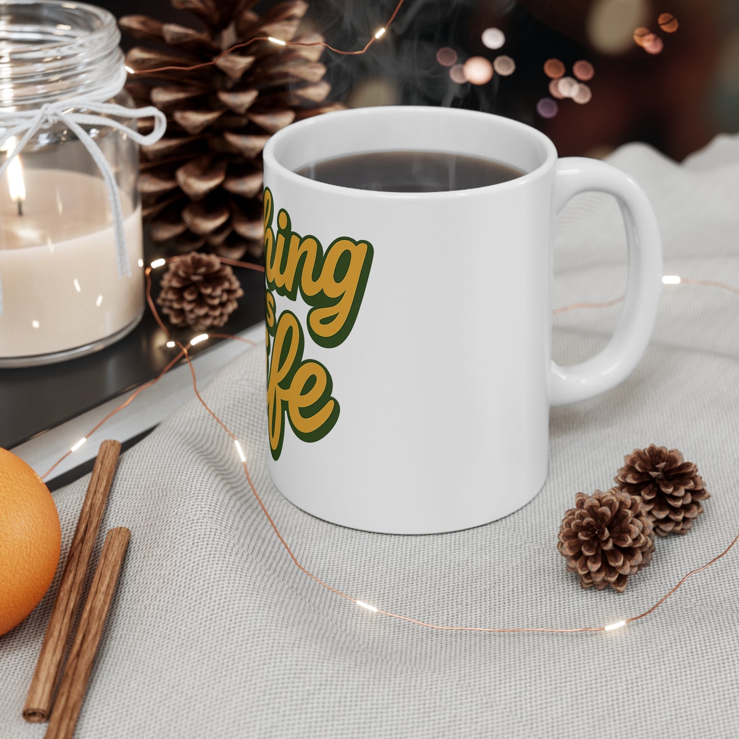Fishing Is Life Mug - Perfect for Anglers, Coffee Lovers, Gifts for Father's Day, Outdoor Enthusiasts, and Fishing Trips