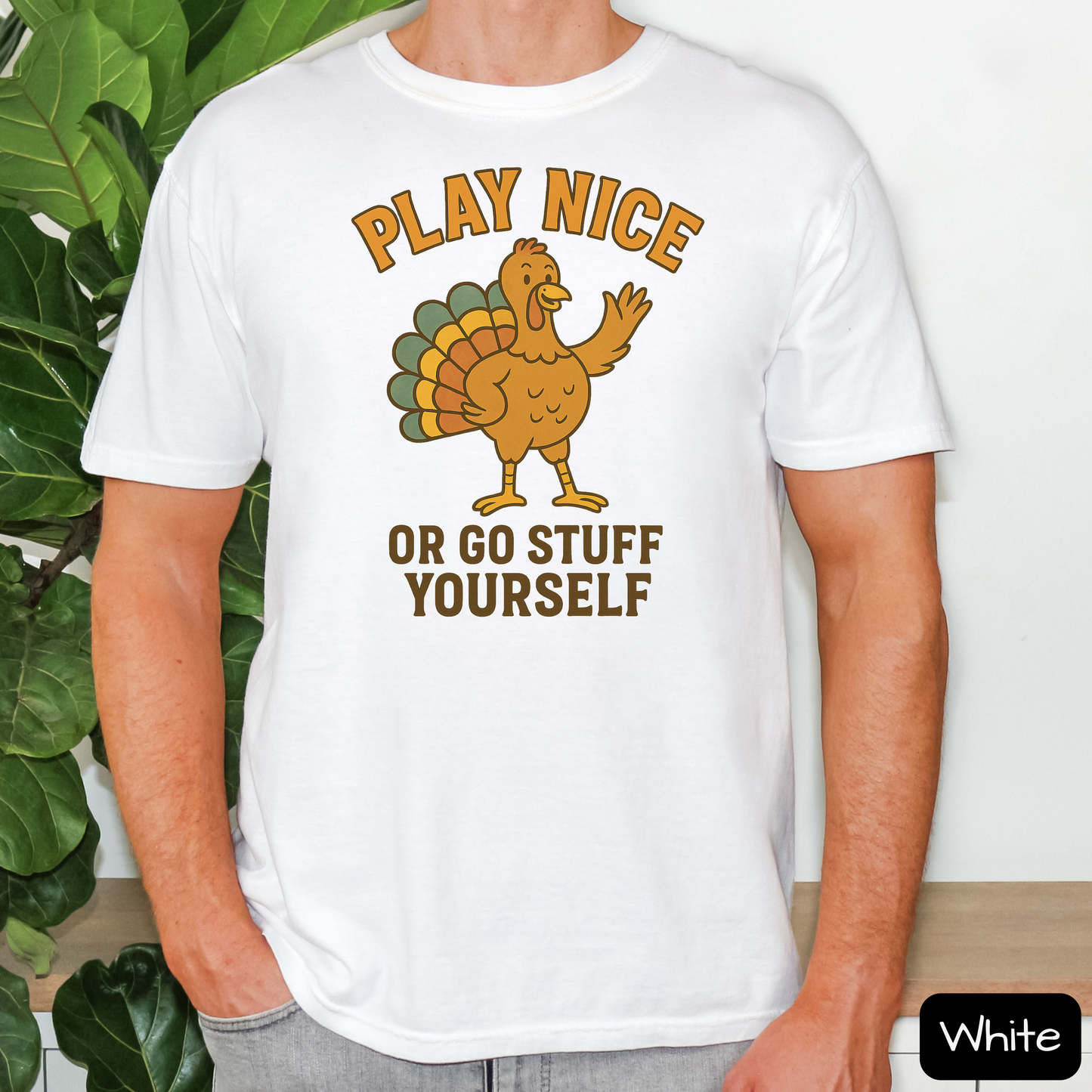 Play Nice Or Go Stuff Yourself Shirt – Funny Thanksgiving Tee for Adults, Trending T-Shirt