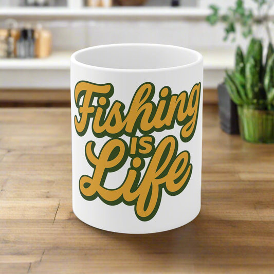 Fishing Is Life Mug - Perfect for Anglers, Coffee Lovers, Gifts for Father's Day, Outdoor Enthusiasts, and Fishing Trips
