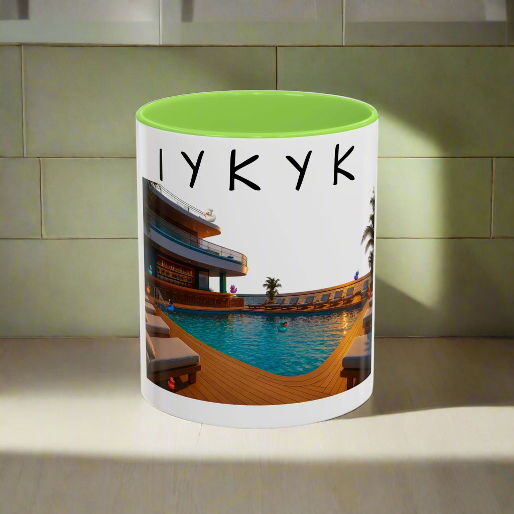 IYKYK Hidden Ducks Cruise Mug, Pool Deck, Funny Conversation Starter Coffee Cup for Cruise Fans Colorful Mugs (11oz, 15oz)