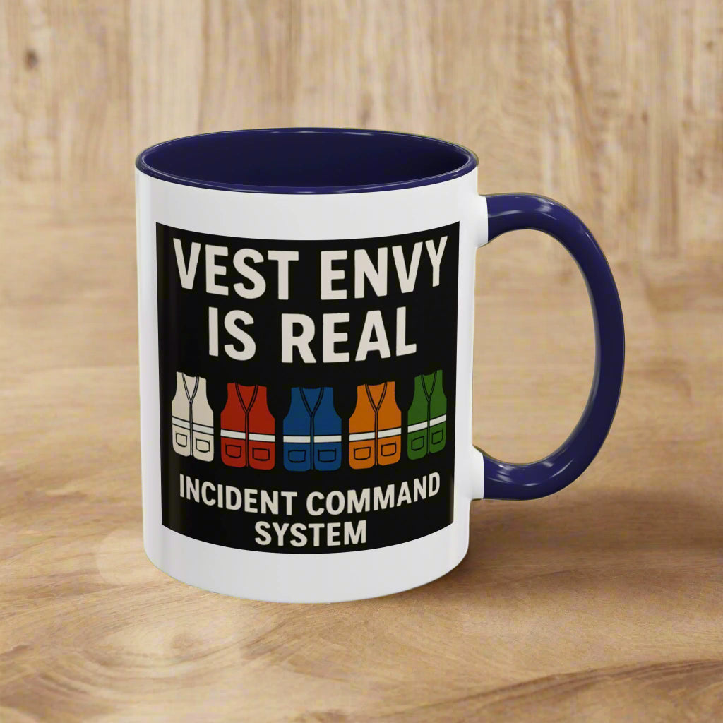 Vest Envy Is Real, Funny ICS Mug for Emergency Responders, Incident Command System Coffee Cup Gift, I.C.S.