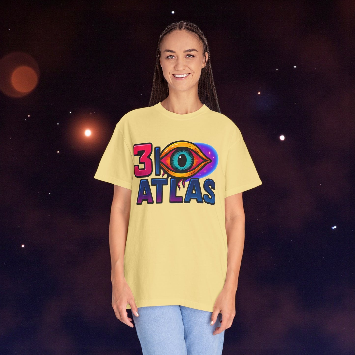 3i/Atlas Graphic Tee – Cosmic Alien Eye Shirt, Trippy Space T-Shirt, Space Enthusiast, Trending