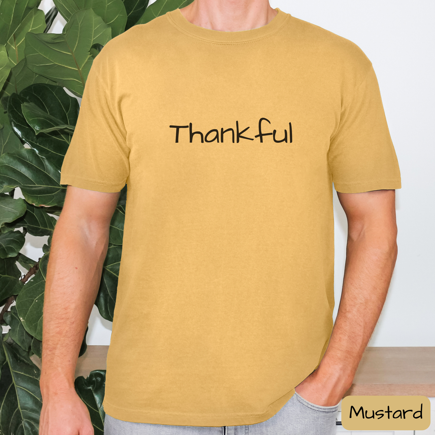 Minimal Thankful Shirt, Simple Thanksgiving Graphic Tee, Trending T-Shirt