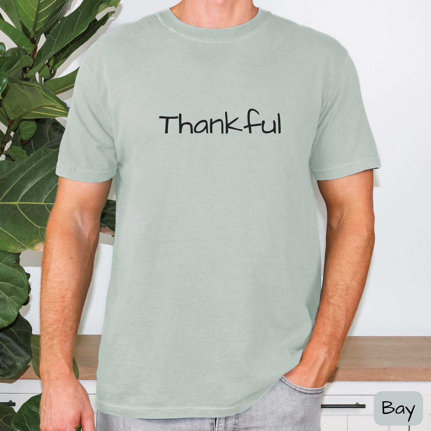Minimal Thankful Shirt, Simple Thanksgiving Graphic Tee, Trending T-Shirt