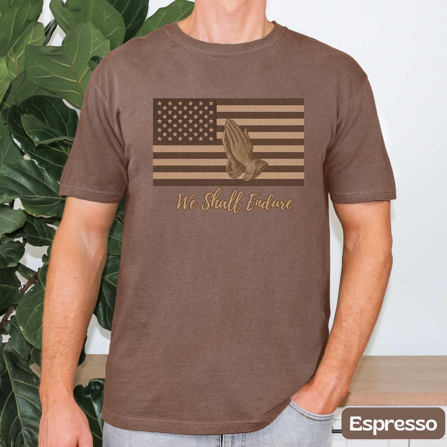 Patriotic Payer Shirt, American Flag Tee, Faith & Resilience T-Shirt, We Shall Endure, Independence Day Gift, US Flag, Freedom, Gift for Him & Patriots, Trending Tee