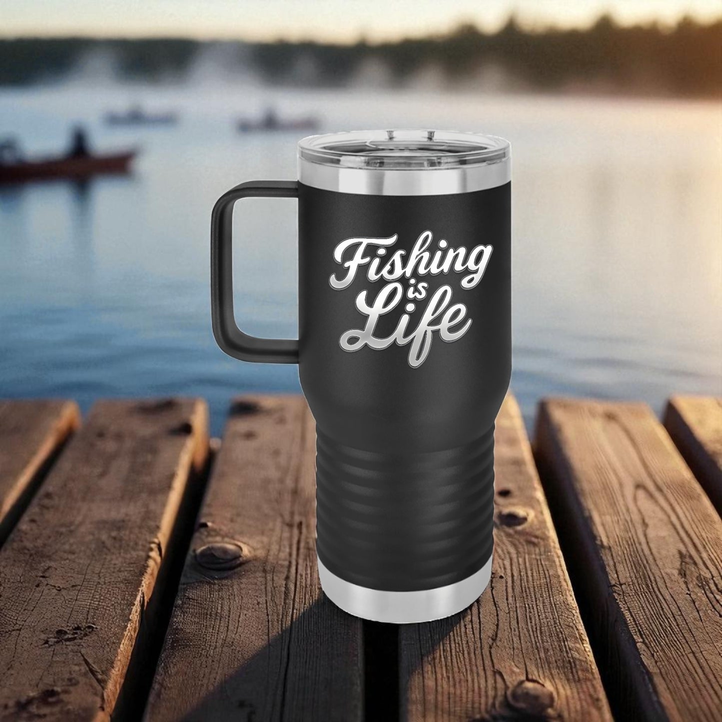 Fishing is Life Travel Mug | Adventure Cup for Fishermen, Outdoor Drinkware, Gift for Dad, Camping, Fishing Lover
