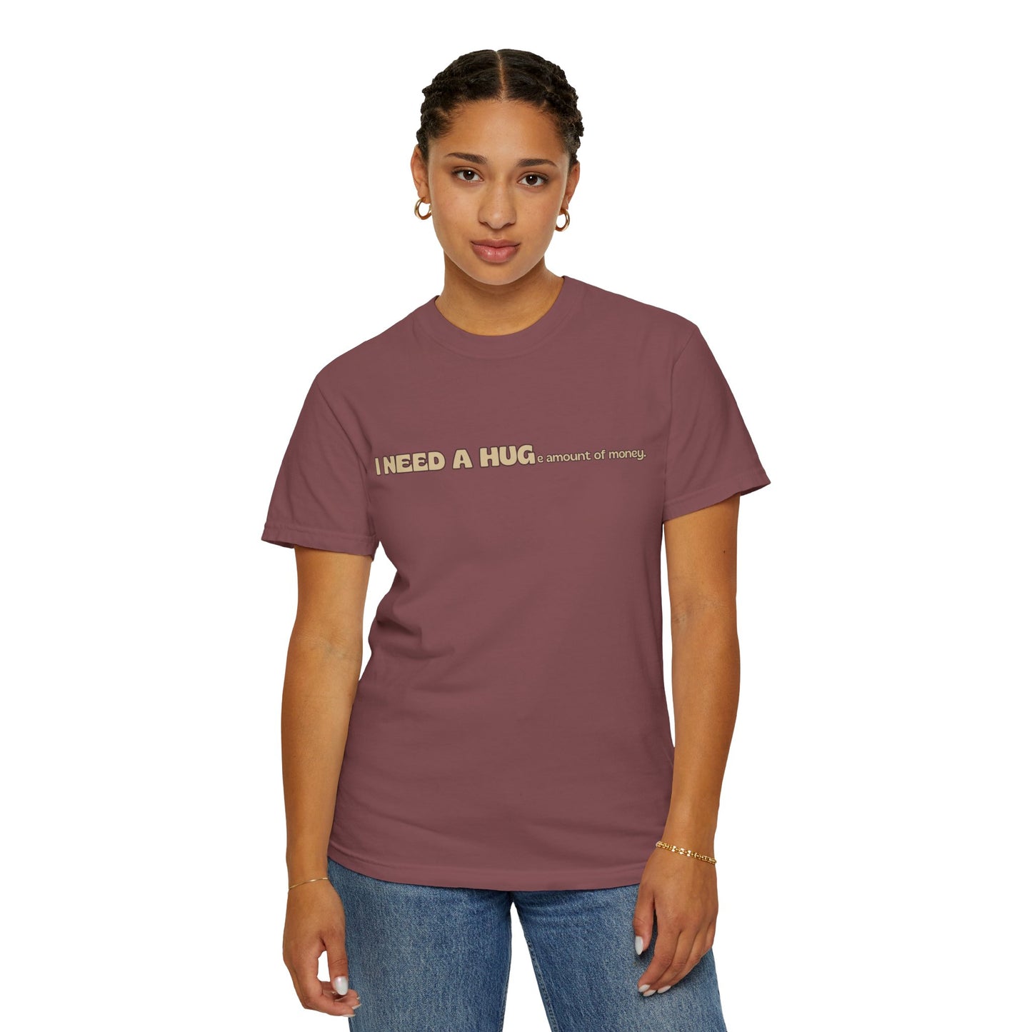 Hugs & Money, Funny T-shirt for adults, Sarcastic Graphic Tee, Perfect Gift for Hustlers & Introverts, Feel Good Tee