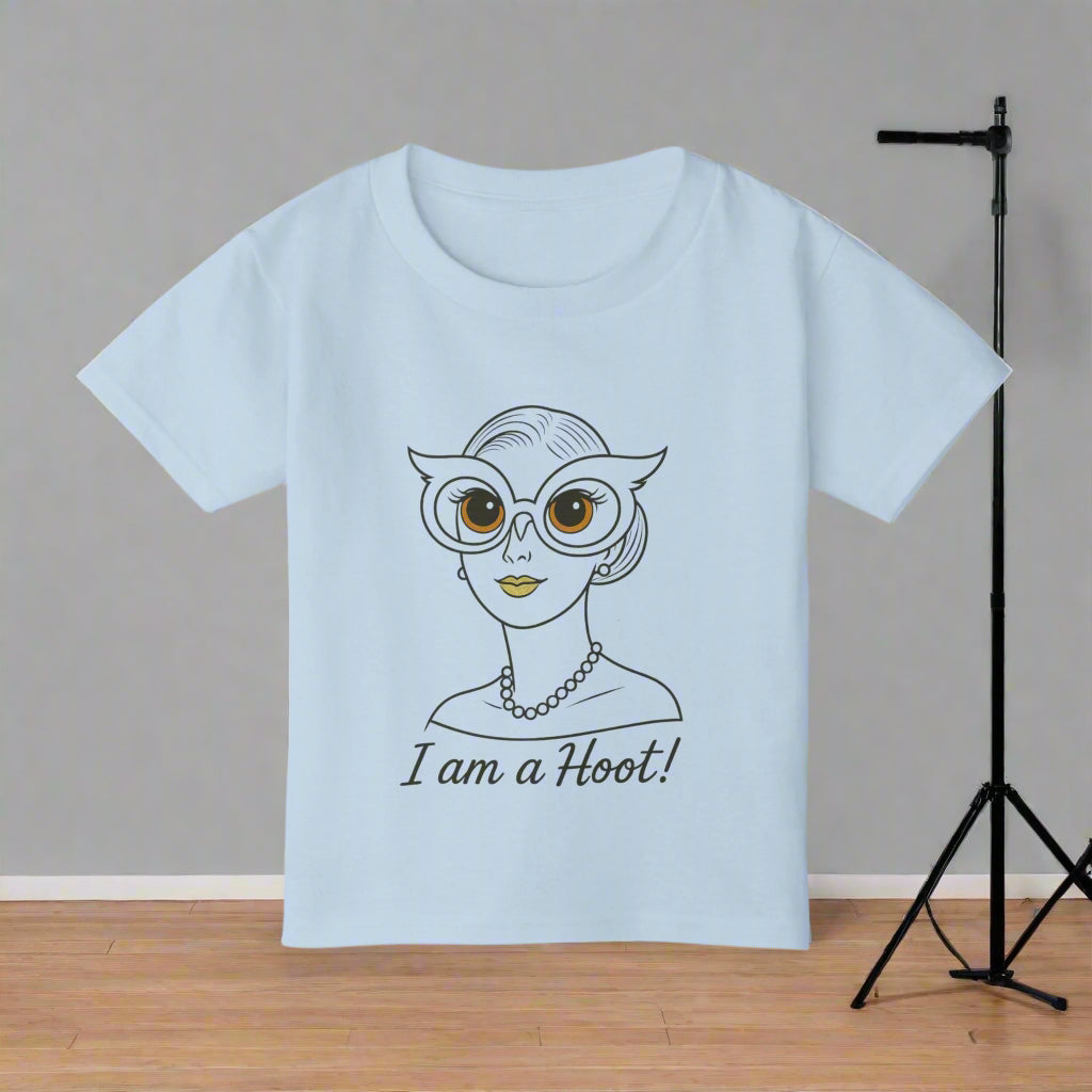 I Am a Hoot Kids Shirt | Funny Owl Glasses Youth Tee | Cute Retro Graphic Shirt for Book Lovers and Little Readers Feel Good