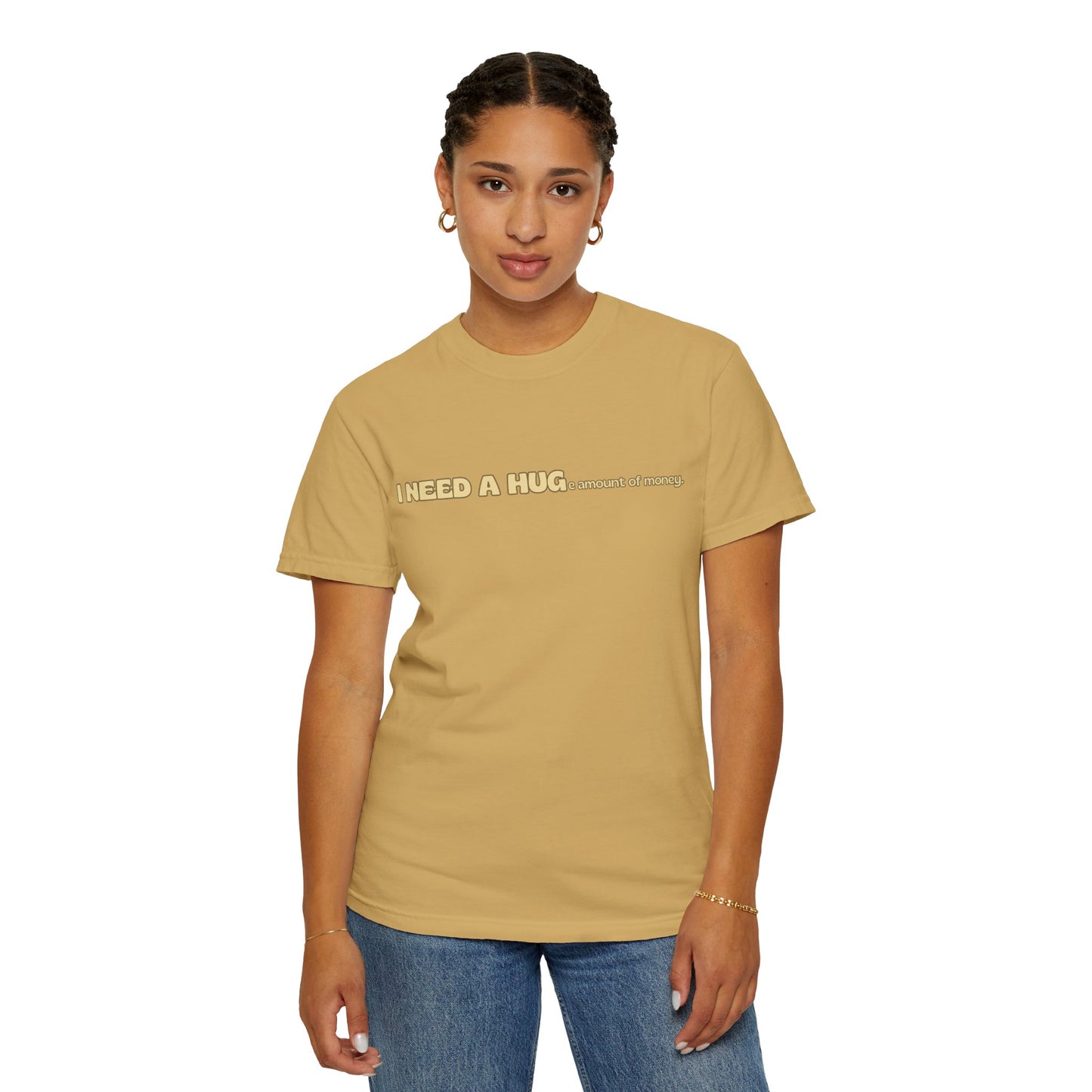 Hugs & Money, Funny T-shirt for adults, Sarcastic Graphic Tee, Perfect Gift for Hustlers & Introverts, Feel Good Tee