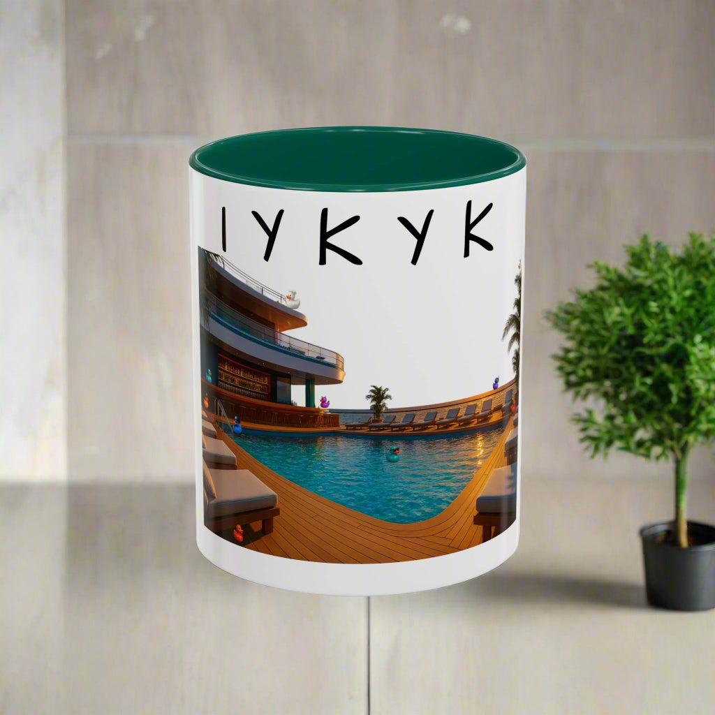 IYKYK Hidden Ducks Cruise Mug, Pool Deck, Funny Conversation Starter Coffee Cup for Cruise Fans Colorful Mugs (11oz, 15oz)