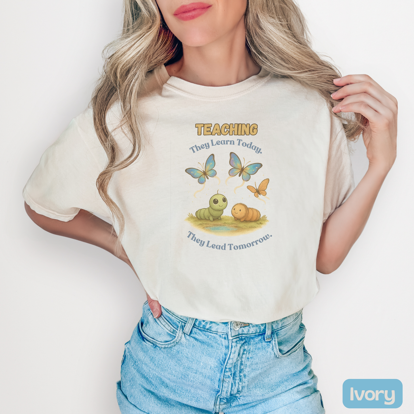 Inspirational Teaching T-Shirt, Cozy Gift for Educators, Classroom Gift Idea, Teaching and Learning, Motivational Shirt, Butterfly Design, Feel Good Tee