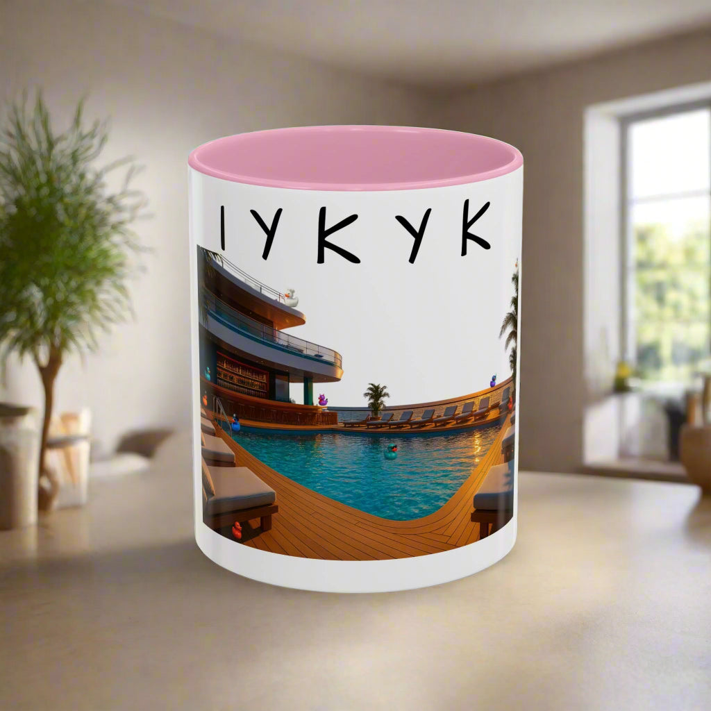 IYKYK Hidden Ducks Cruise Mug, Pool Deck, Funny Conversation Starter Coffee Cup for Cruise Fans Colorful Mugs (11oz, 15oz)