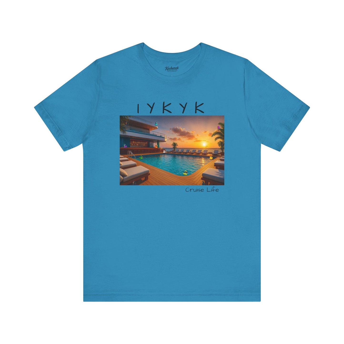 IYKYK Cruise Life Shirt with Hidden Ducks, Pool Deck, Funny Conversation Starter Tee for Travelers & Cruisers