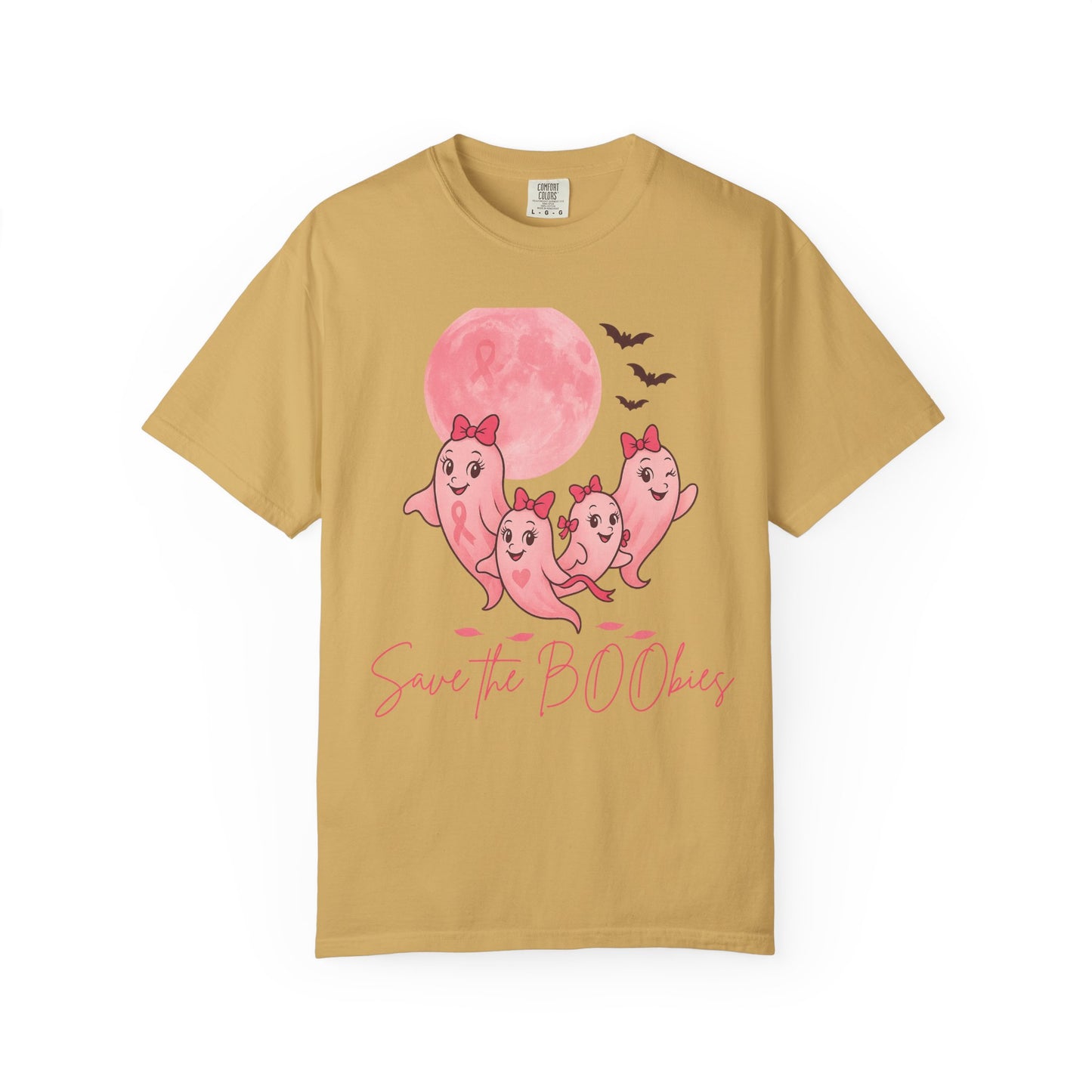Save the BOObies Ghost Tee for Halloween, Funny Breast Cancer Awareness Shirt, Pink Ribbon, Halloween Vibes, Cancer Support Shirt