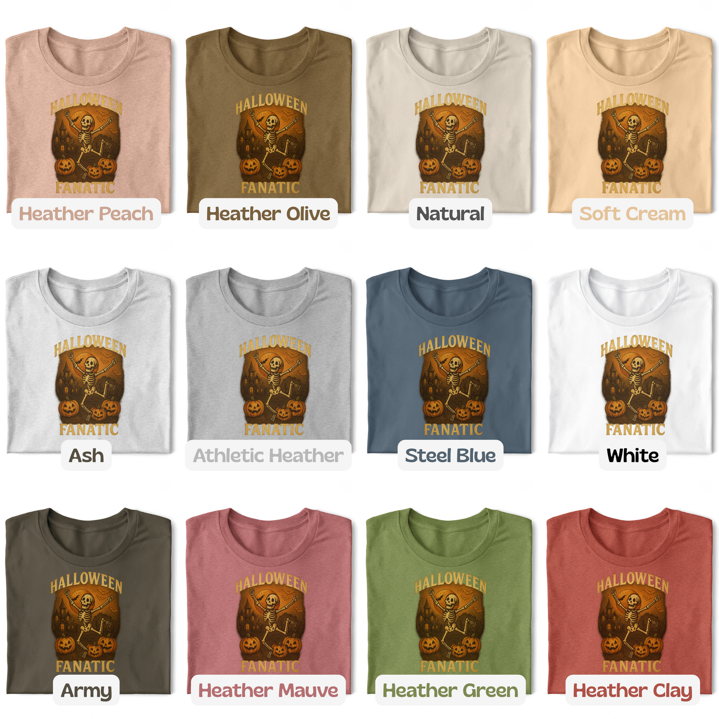 Halloween Fanatic T-Shirt, Skeleton Shirt, Spooky Dancing Tee w/ Pumpkins, Halloween Gift, Haunted House