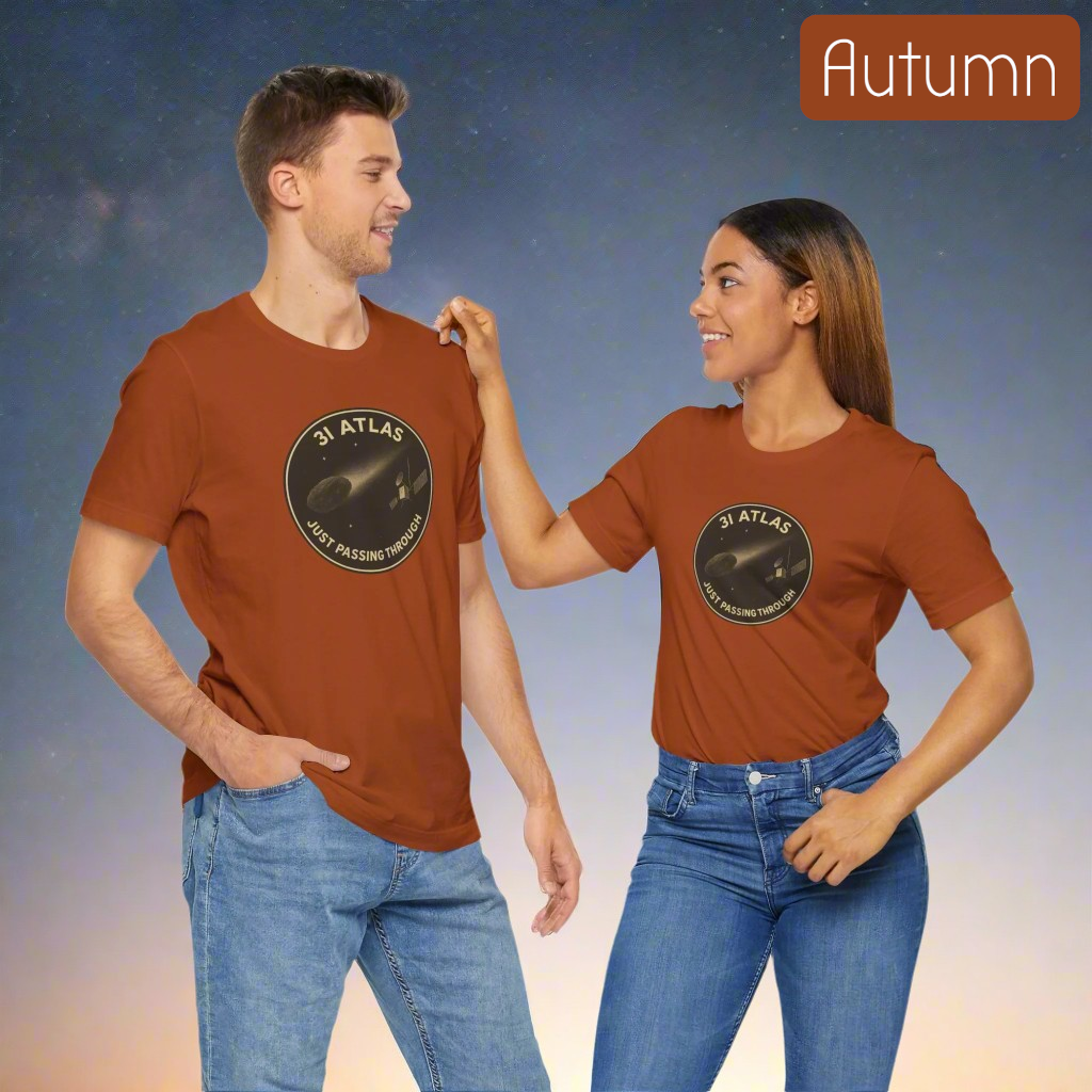 3i/Atlas Tee – Just Passing Through Edition Stylish Graphic Tee for Space Enthusiasts | Trending Design, Casual Wear, Gift for Astronaut Lovers, Birthday Gift