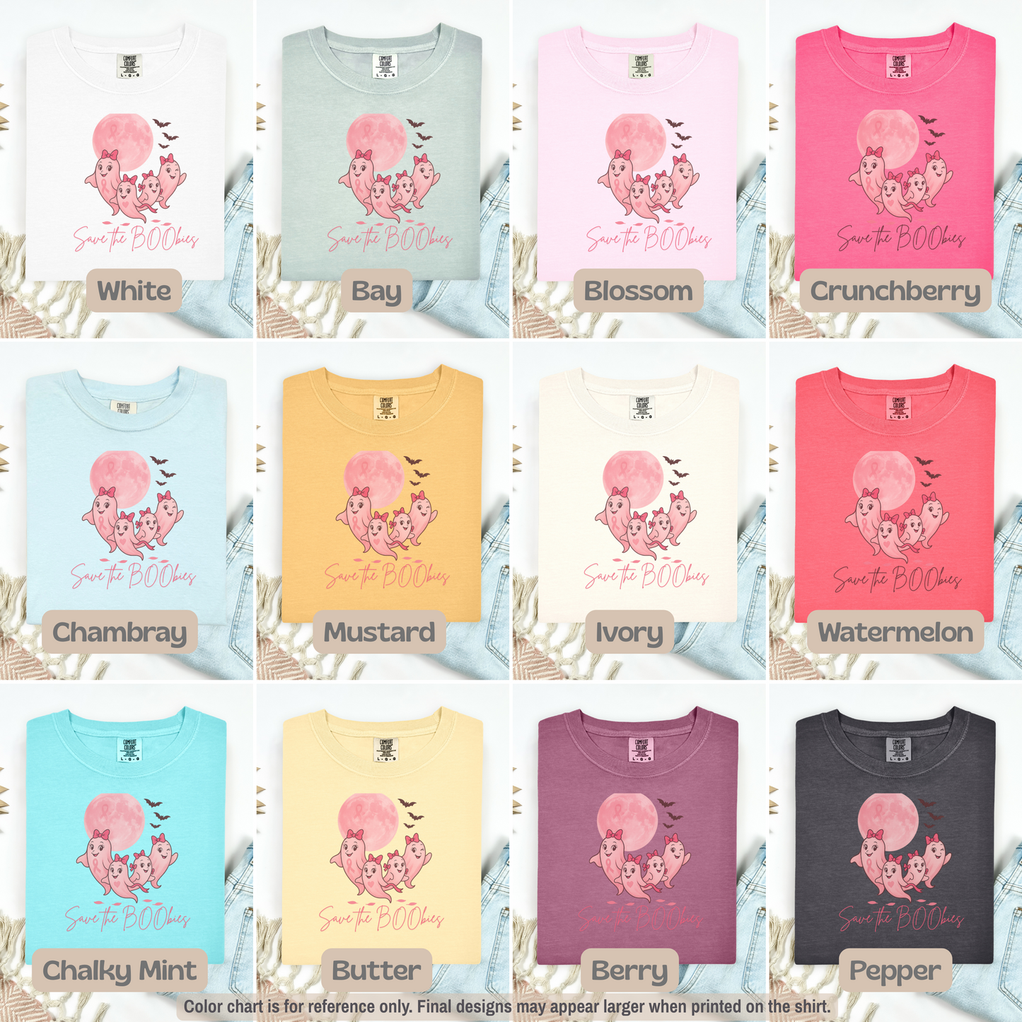 Save the BOObies Ghost Tee for Halloween, Funny Breast Cancer Awareness Shirt, Pink Ribbon, Halloween Vibes, Cancer Support Shirt