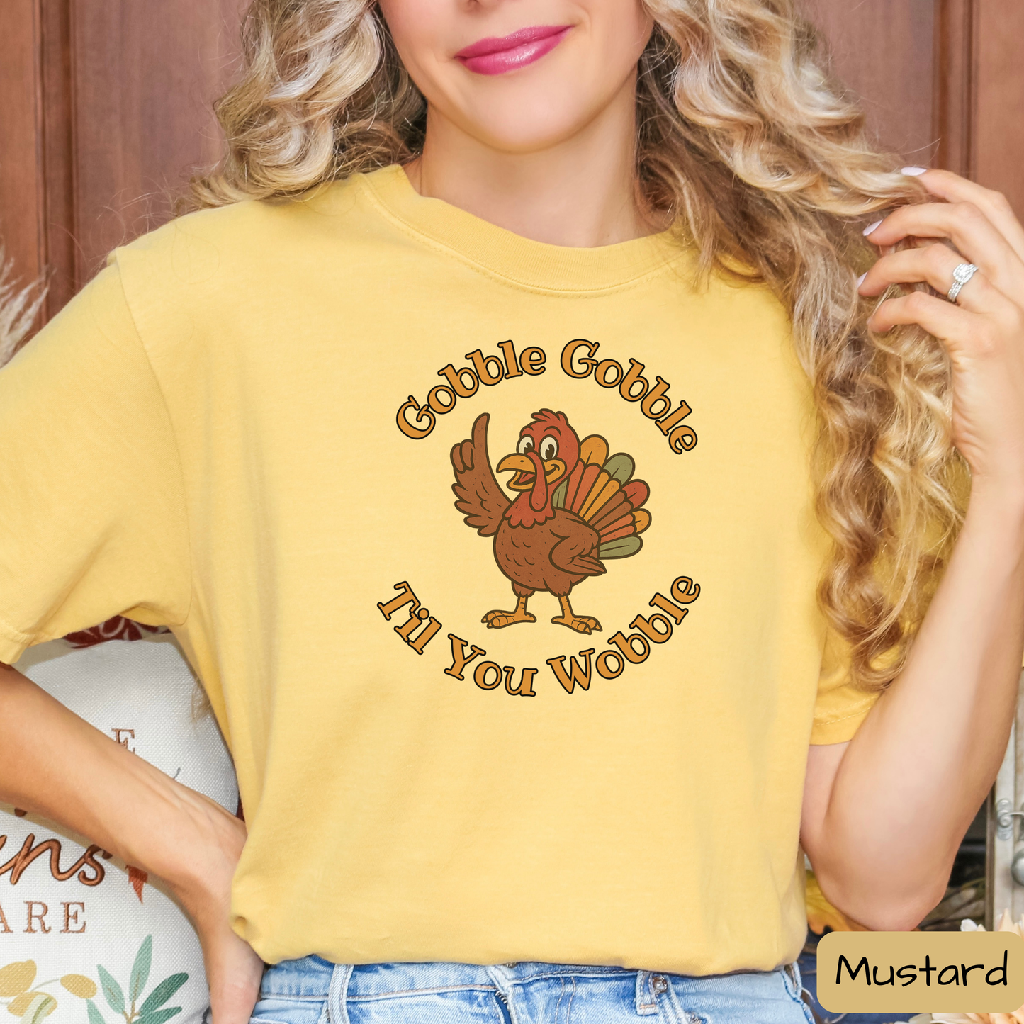 Gobble Gobble Til You Wobble Funny Thanksgiving Turkey Shirt, Trending Tee