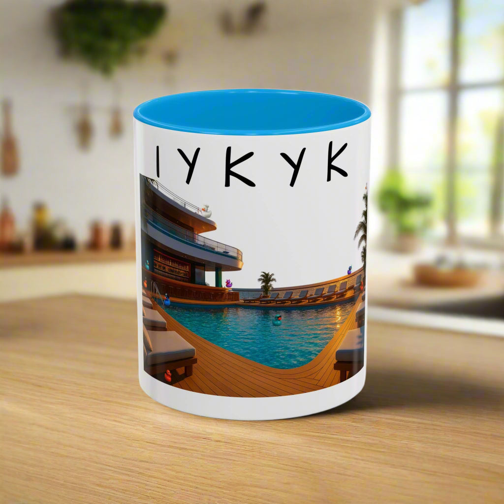 IYKYK Hidden Ducks Cruise Mug, Pool Deck, Funny Conversation Starter Coffee Cup for Cruise Fans Colorful Mugs (11oz, 15oz)