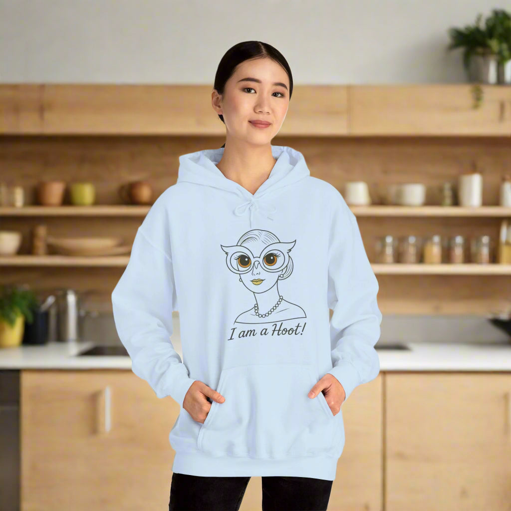 I Am a Hoot Hoodie | Funny Retro Owl Glasses Sweatshirt | Cozy Graphic Hoodie for Book Lovers and Teachers Feel Good