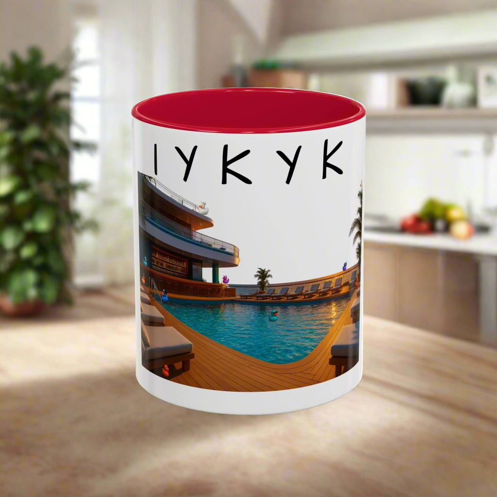 IYKYK Hidden Ducks Cruise Mug, Pool Deck, Funny Conversation Starter Coffee Cup for Cruise Fans Colorful Mugs (11oz, 15oz)