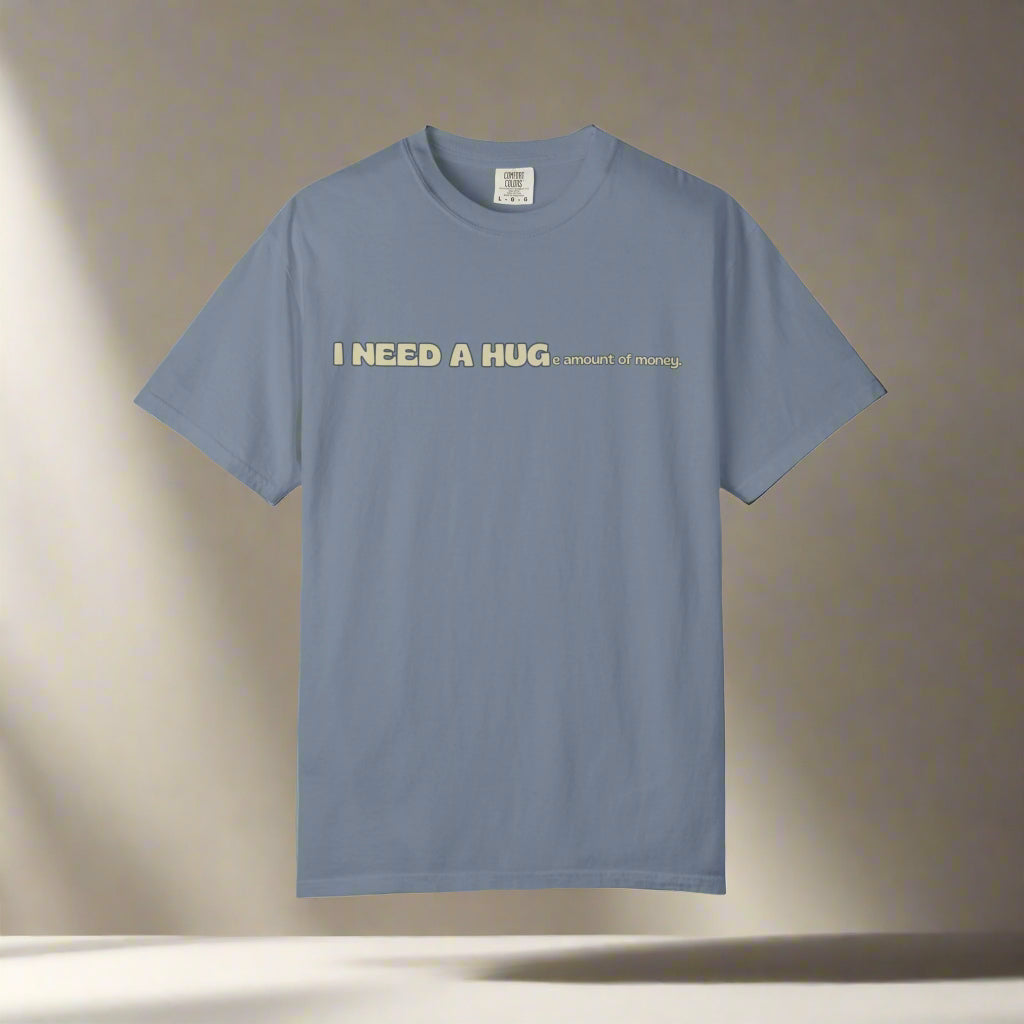 Hugs & Money, Funny T-shirt for adults, Sarcastic Graphic Tee, Perfect Gift for Hustlers & Introverts, Feel Good Tee