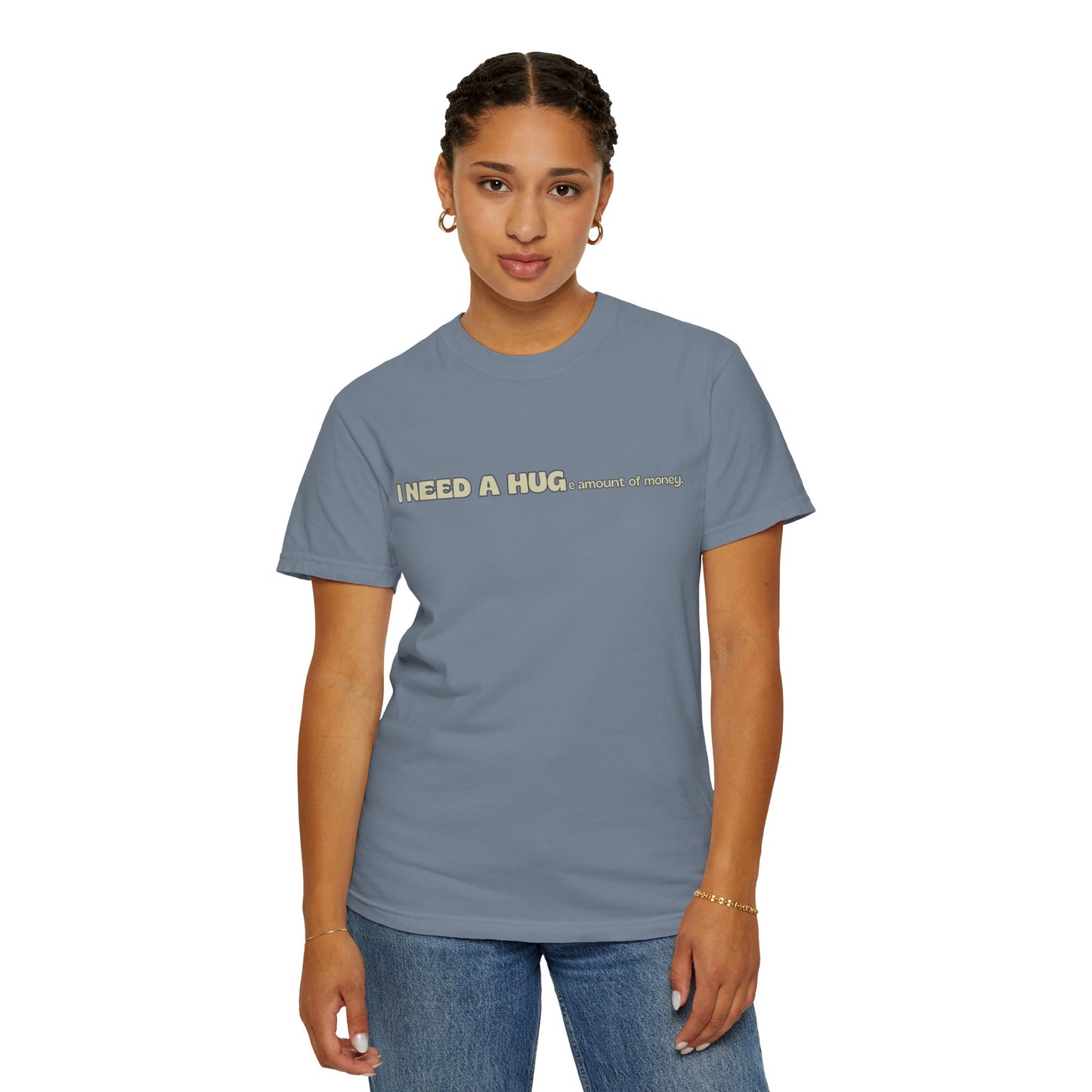Hugs & Money, Funny T-shirt for adults, Sarcastic Graphic Tee, Perfect Gift for Hustlers & Introverts, Feel Good Tee
