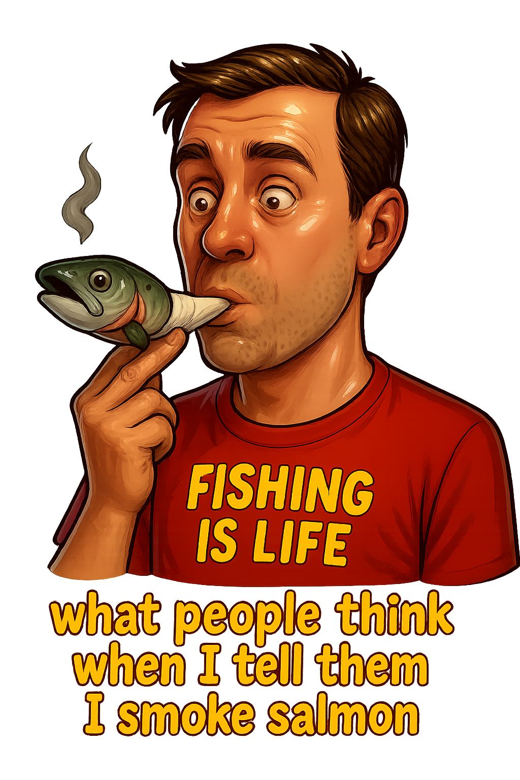 Dual Image Smoky Vice Accent Mugs, Fun Coffee Cup, Gift for Smokers, Kitchen Decor, Fishing Enthusiasts Mug, Quirky Drinkware, Meme Series