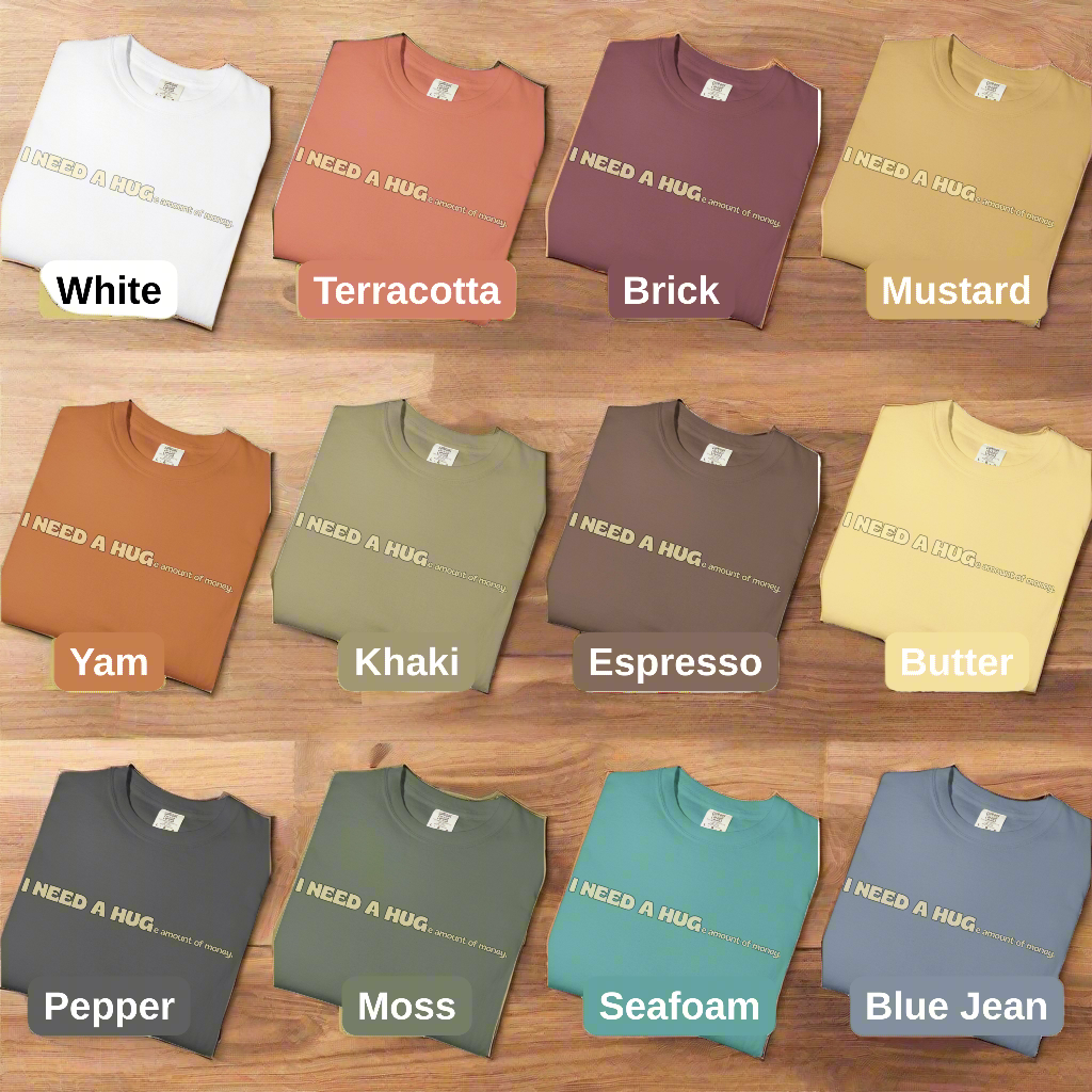 Hugs & Money, Funny T-shirt for adults, Sarcastic Graphic Tee, Perfect Gift for Hustlers & Introverts, Feel Good Tee