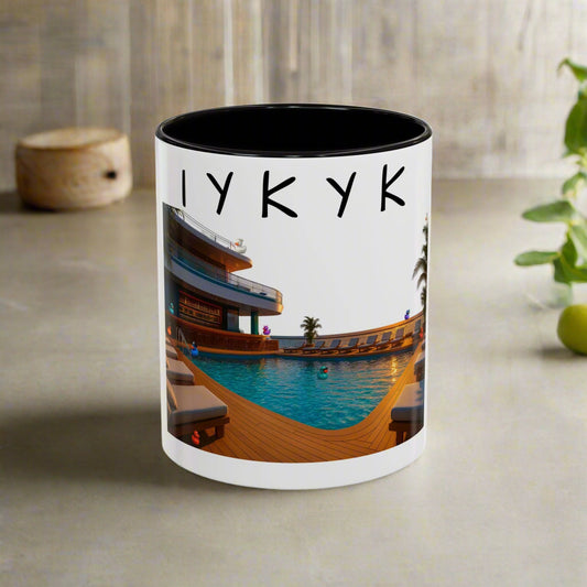 IYKYK Hidden Ducks Cruise Mug, Pool Deck, Funny Conversation Starter Coffee Cup for Cruise Fans Colorful Mugs (11oz, 15oz)