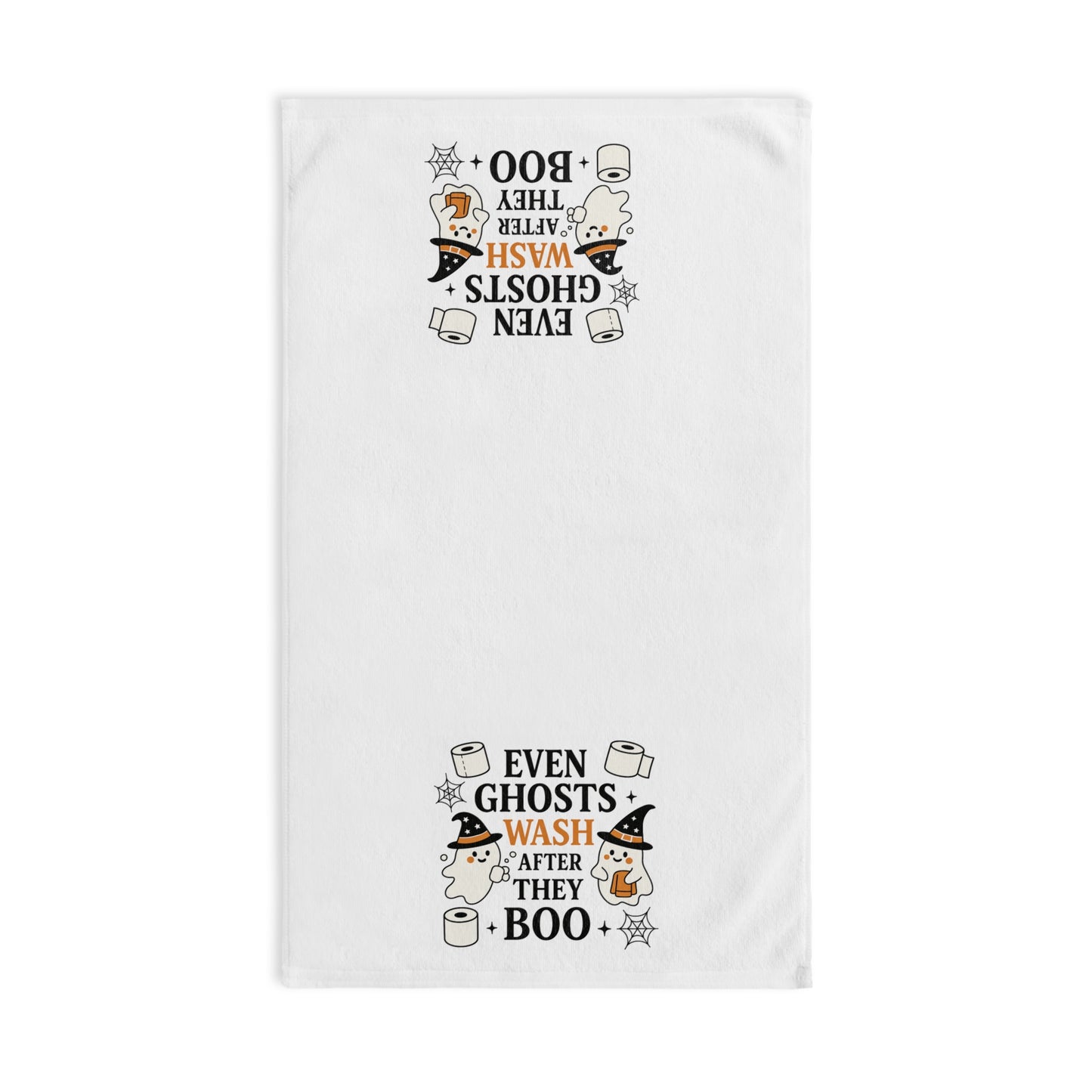 Even Ghosts Wash After They Boo Halloween Hand Towel, Funny Bathroom Ghost Decor, Spooky Cute Fall Towel, KO Home Collection, Potty Humor