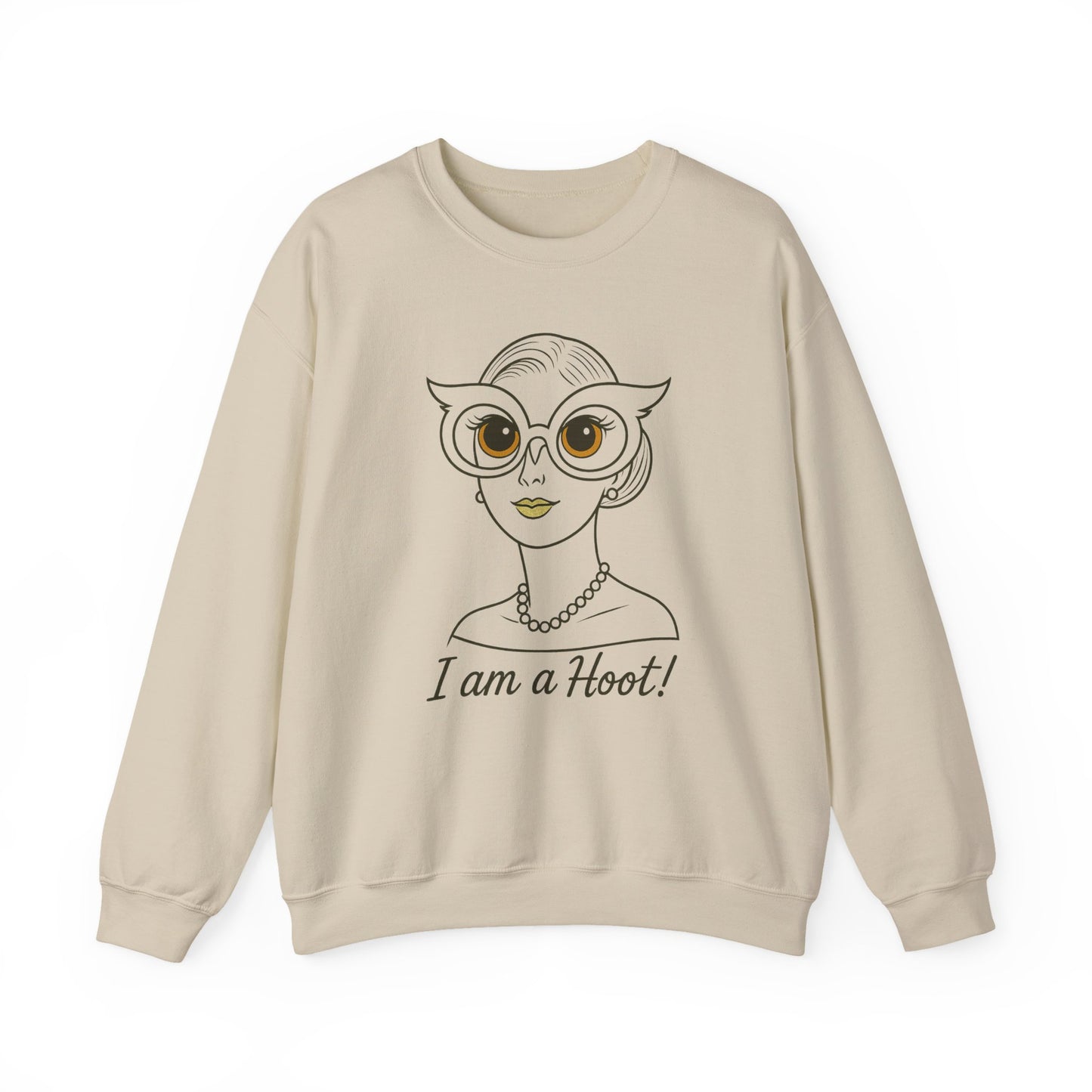 I Am a Hoot Sweatshirt | Funny Retro Owl Glasses Crewneck | Quirky Gift for Book Lovers, Teachers, Friends Feel Good
