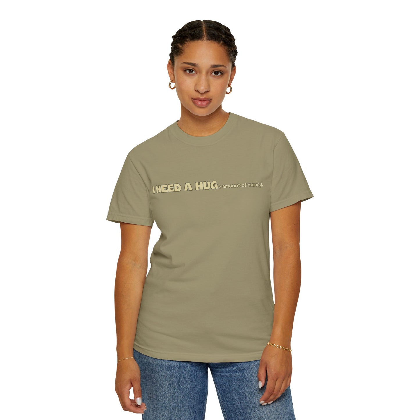 Hugs & Money, Funny T-shirt for adults, Sarcastic Graphic Tee, Perfect Gift for Hustlers & Introverts, Feel Good Tee