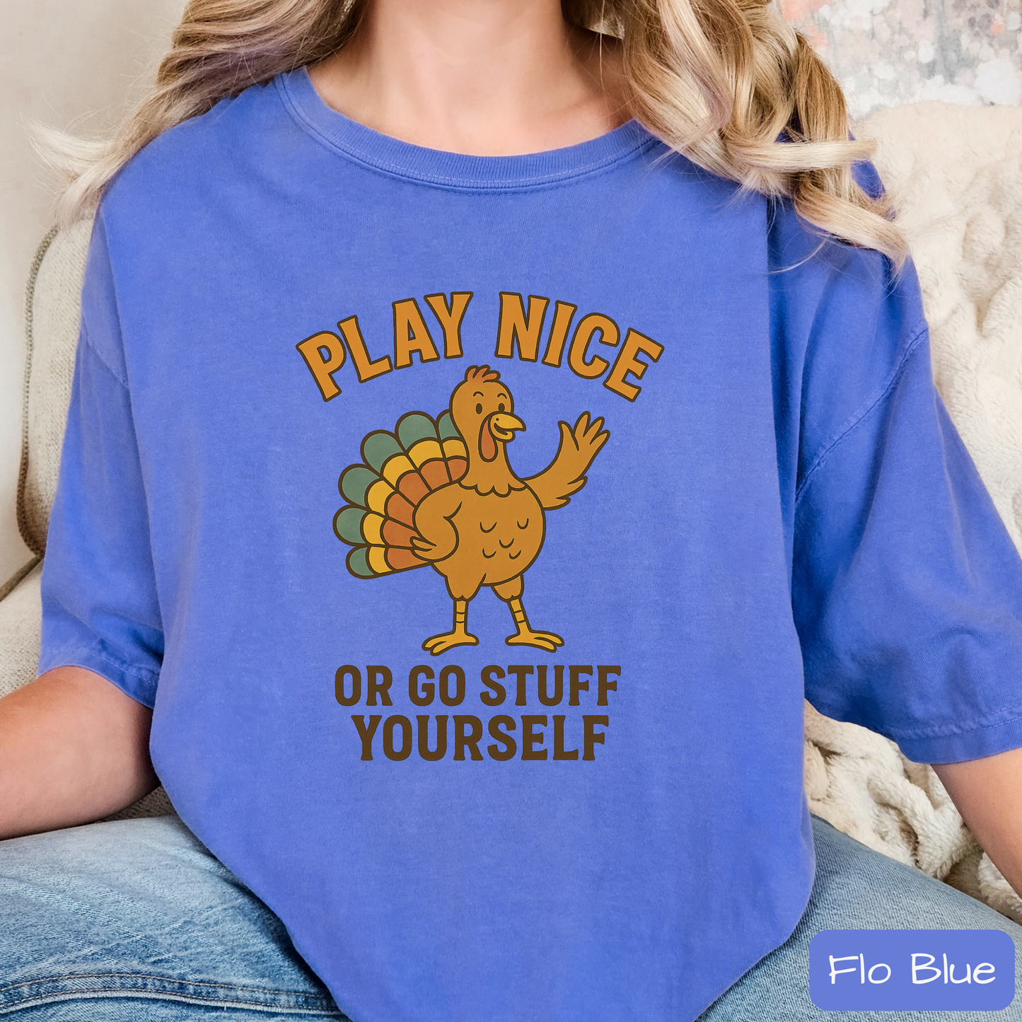 Play Nice Or Go Stuff Yourself Shirt – Funny Thanksgiving Tee for Adults, Trending T-Shirt