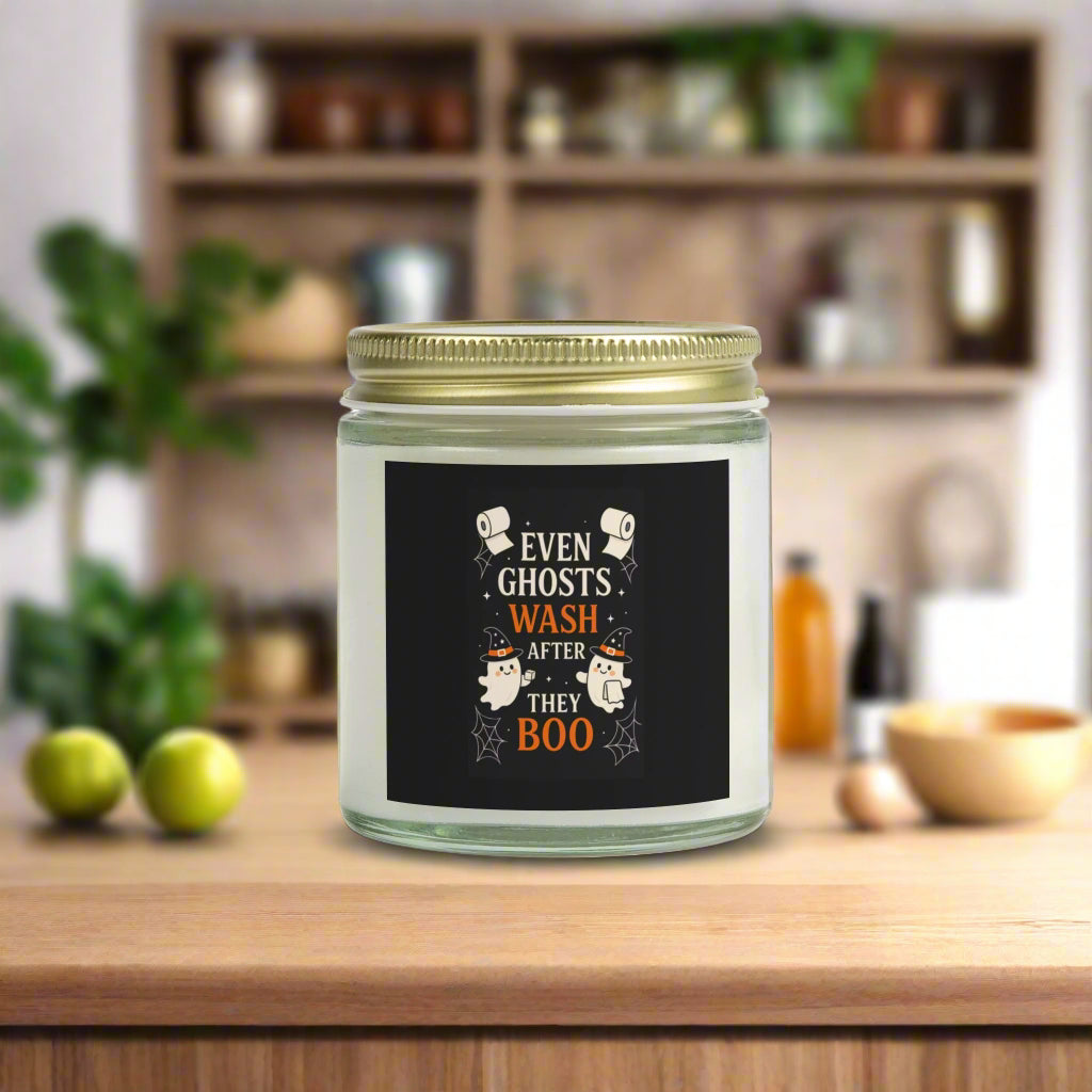 Even Ghosts Wash After They Boo Halloween Candle, Funny Bathroom Candle, Spooky Cute Ghost Decor, Toilet Humor, Gift, Spooky Smelly Fun