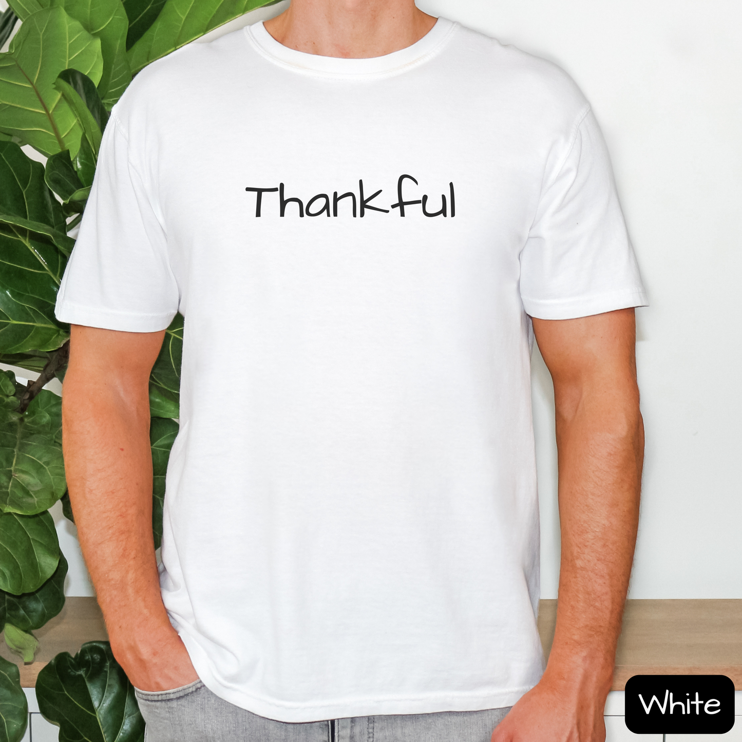Minimal Thankful Shirt, Simple Thanksgiving Graphic Tee, Trending T-Shirt