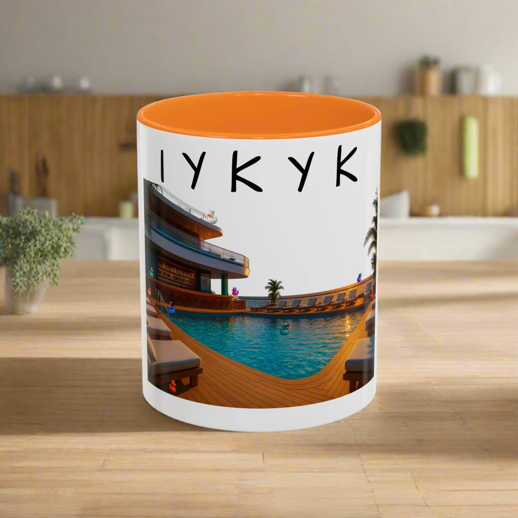 IYKYK Hidden Ducks Cruise Mug, Pool Deck, Funny Conversation Starter Coffee Cup for Cruise Fans Colorful Mugs (11oz, 15oz)