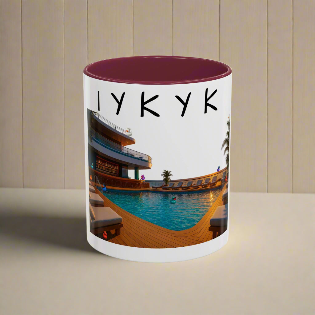 IYKYK Hidden Ducks Cruise Mug, Pool Deck, Funny Conversation Starter Coffee Cup for Cruise Fans Colorful Mugs (11oz, 15oz)