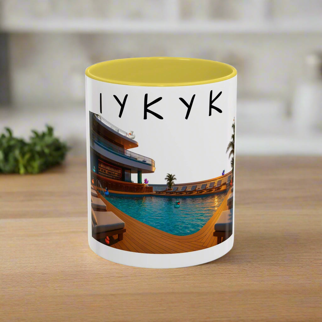 IYKYK Hidden Ducks Cruise Mug, Pool Deck, Funny Conversation Starter Coffee Cup for Cruise Fans Colorful Mugs (11oz, 15oz)