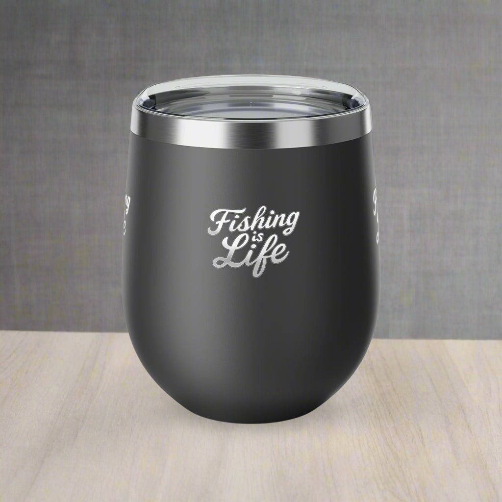 Fishing is Life Insulated Cup | Unique Fishing Gift, Outdoor Lover's Mug, Travel Cup, BPA-Free Drinkware, 12oz Coffee Cup, Wine Tumbler Fishing is Life