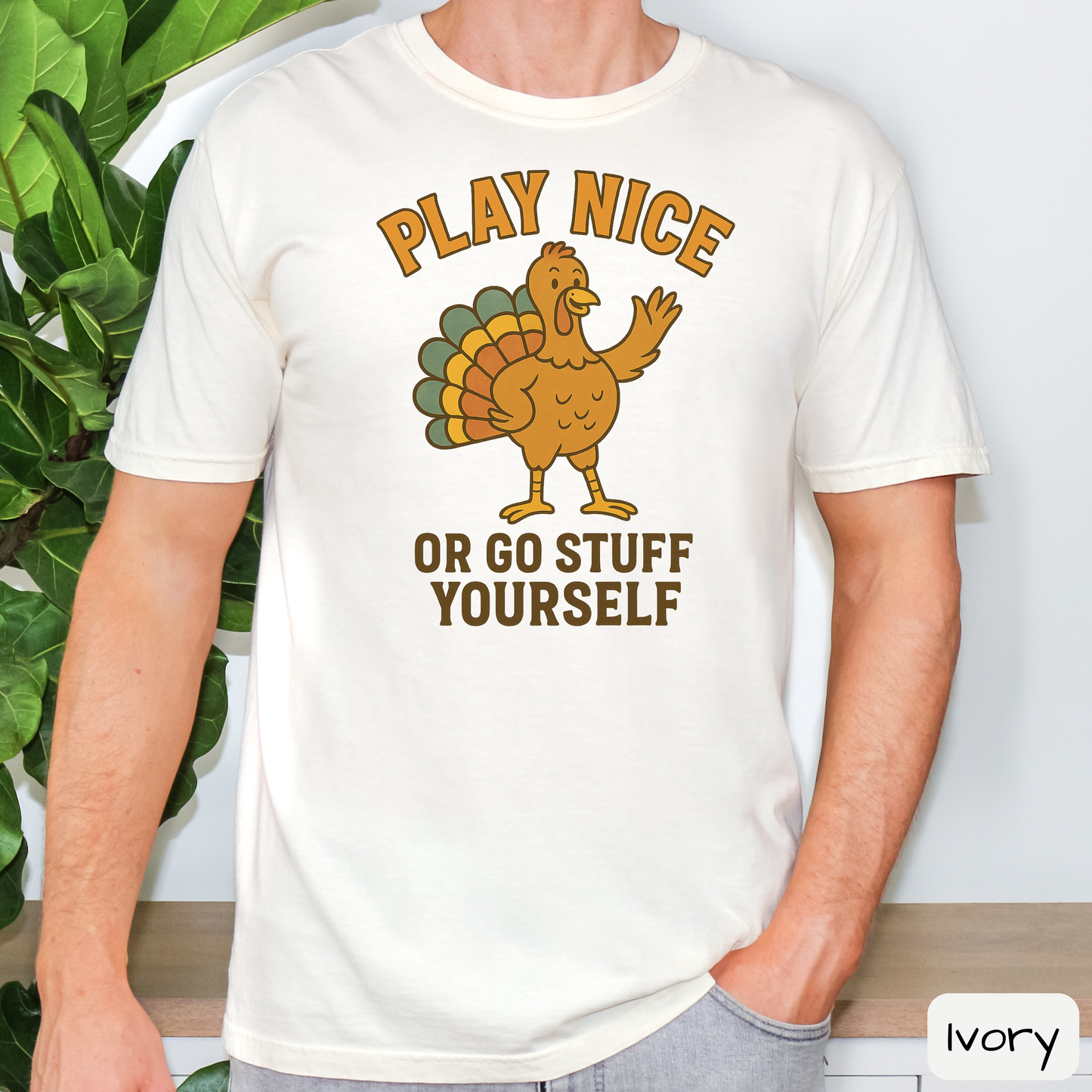Play Nice Or Go Stuff Yourself Shirt – Funny Thanksgiving Tee for Adults, Trending T-Shirt